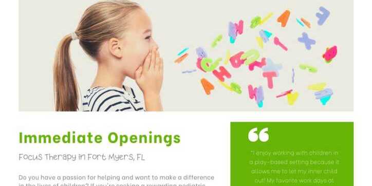 hiring speech therapy Fort Myers
